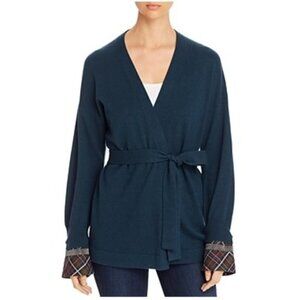 Fabiana Filippi Plaid-Cuff Tie Cardigan